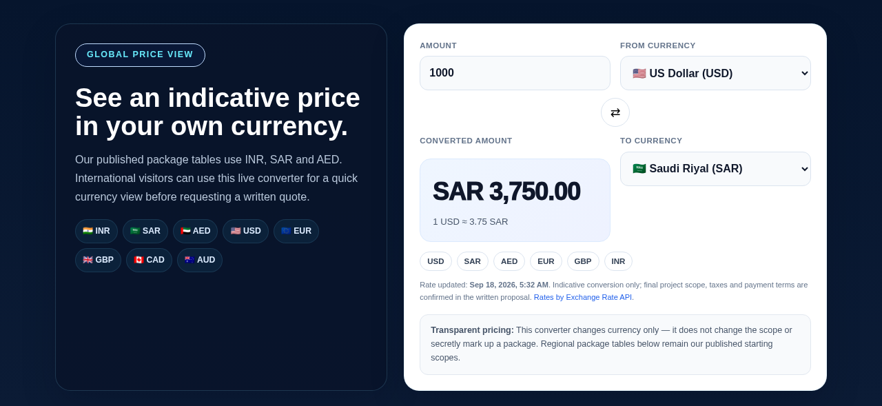 Freshtiq live international currency converter